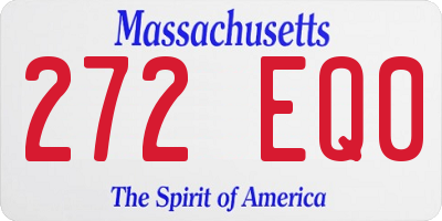 MA license plate 272EQ0