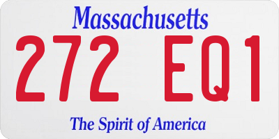 MA license plate 272EQ1
