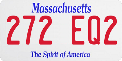 MA license plate 272EQ2