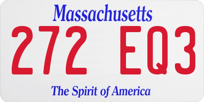 MA license plate 272EQ3