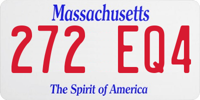 MA license plate 272EQ4