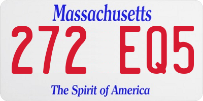 MA license plate 272EQ5