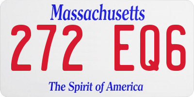 MA license plate 272EQ6
