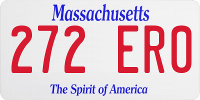 MA license plate 272ER0