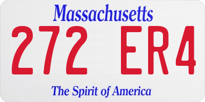 MA license plate 272ER4