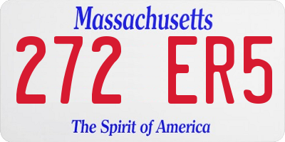 MA license plate 272ER5