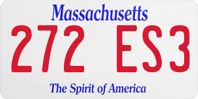 MA license plate 272ES3
