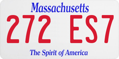 MA license plate 272ES7