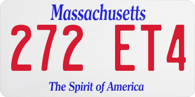MA license plate 272ET4