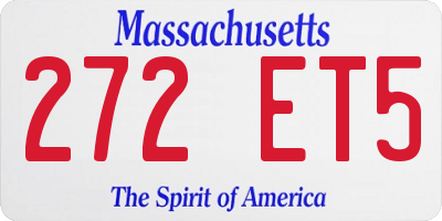 MA license plate 272ET5