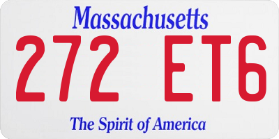 MA license plate 272ET6