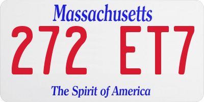 MA license plate 272ET7