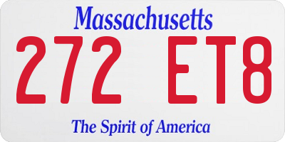 MA license plate 272ET8
