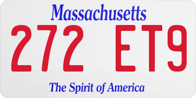 MA license plate 272ET9