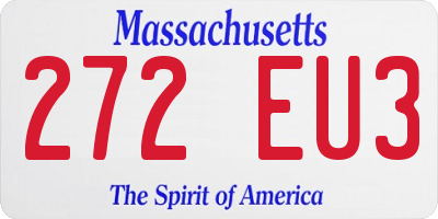 MA license plate 272EU3