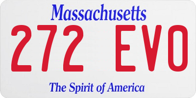 MA license plate 272EV0