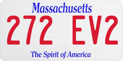 MA license plate 272EV2