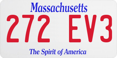 MA license plate 272EV3