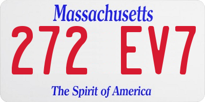 MA license plate 272EV7