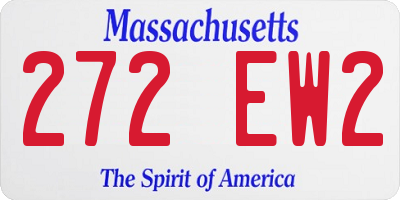 MA license plate 272EW2