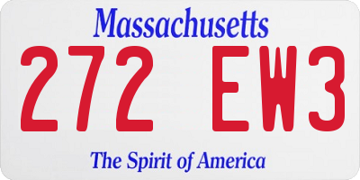 MA license plate 272EW3