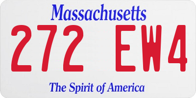 MA license plate 272EW4