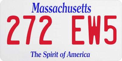 MA license plate 272EW5
