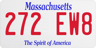 MA license plate 272EW8