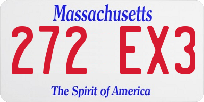 MA license plate 272EX3