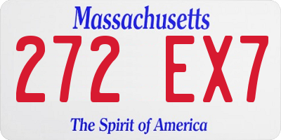 MA license plate 272EX7