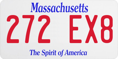 MA license plate 272EX8