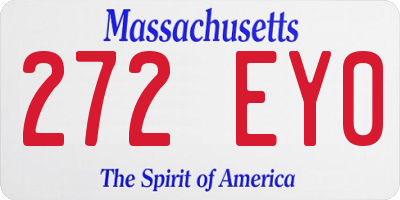 MA license plate 272EY0