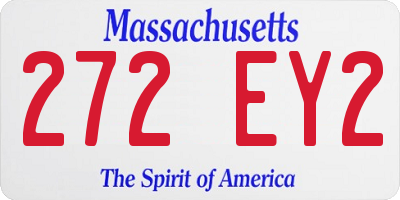 MA license plate 272EY2