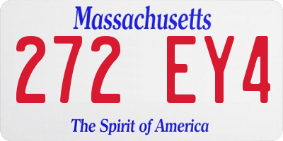 MA license plate 272EY4