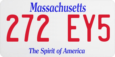 MA license plate 272EY5