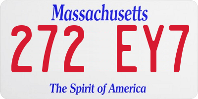 MA license plate 272EY7