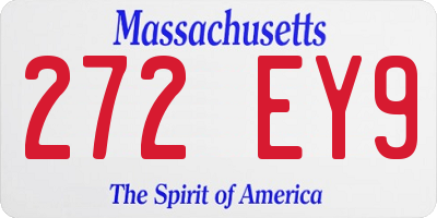MA license plate 272EY9