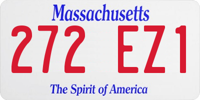 MA license plate 272EZ1