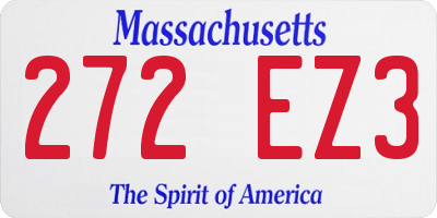 MA license plate 272EZ3