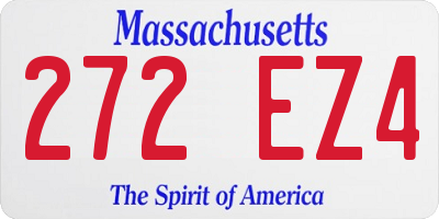MA license plate 272EZ4