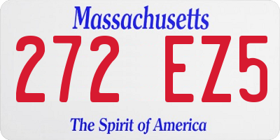 MA license plate 272EZ5