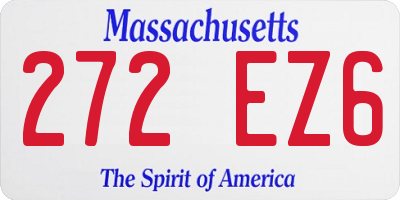 MA license plate 272EZ6