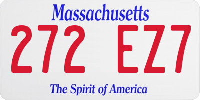 MA license plate 272EZ7
