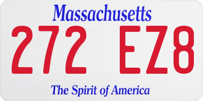 MA license plate 272EZ8