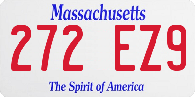 MA license plate 272EZ9