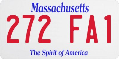 MA license plate 272FA1