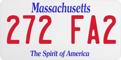 MA license plate 272FA2