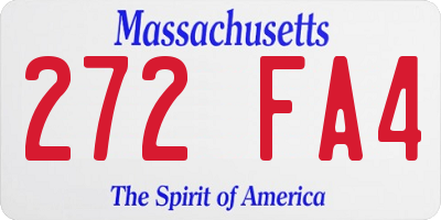MA license plate 272FA4
