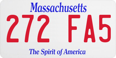 MA license plate 272FA5