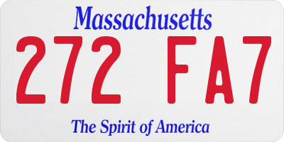MA license plate 272FA7